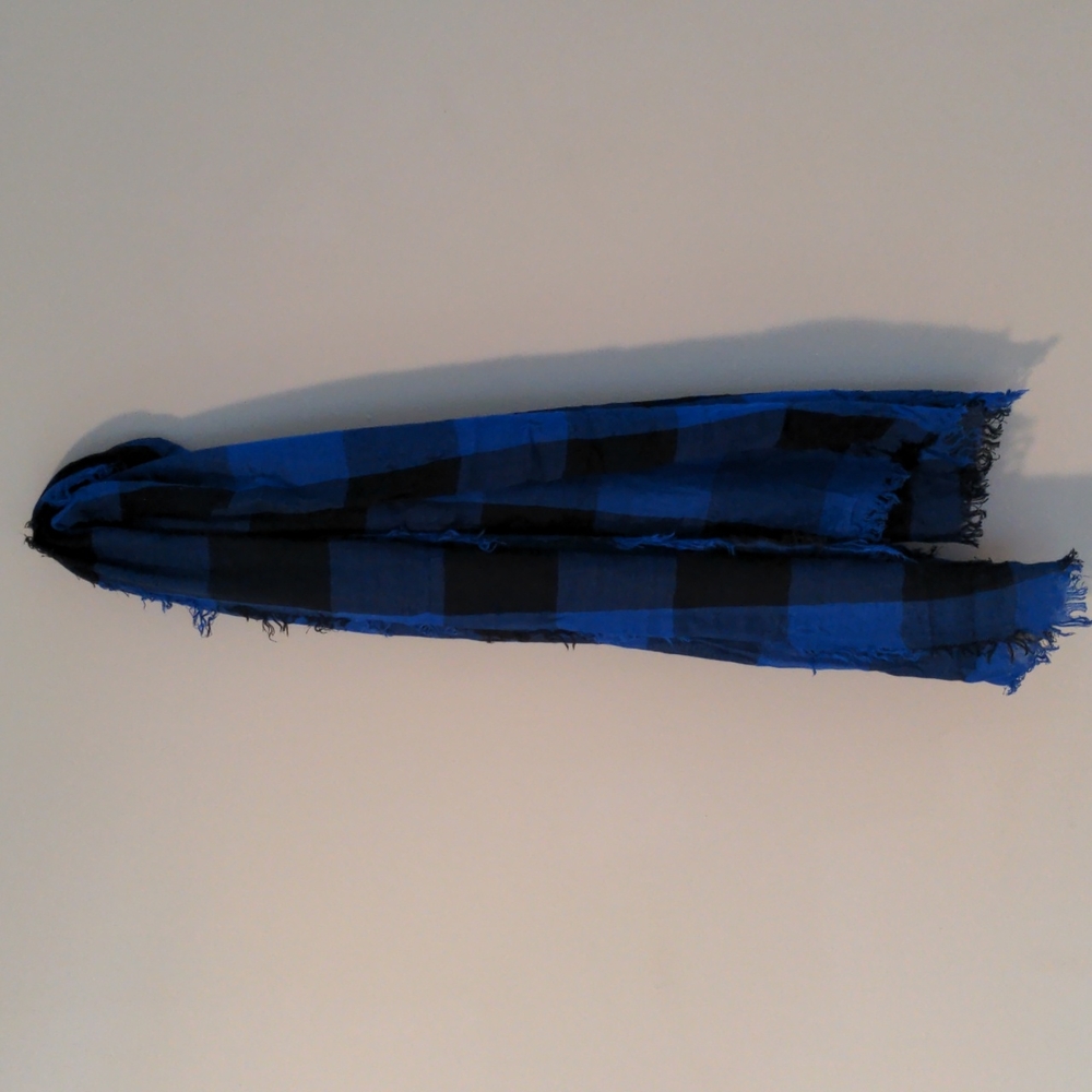 Black & Blue Plaid Scarf